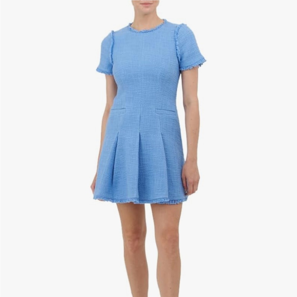 cinq a sept Sky Blue Nova Tweed Mini Dress
